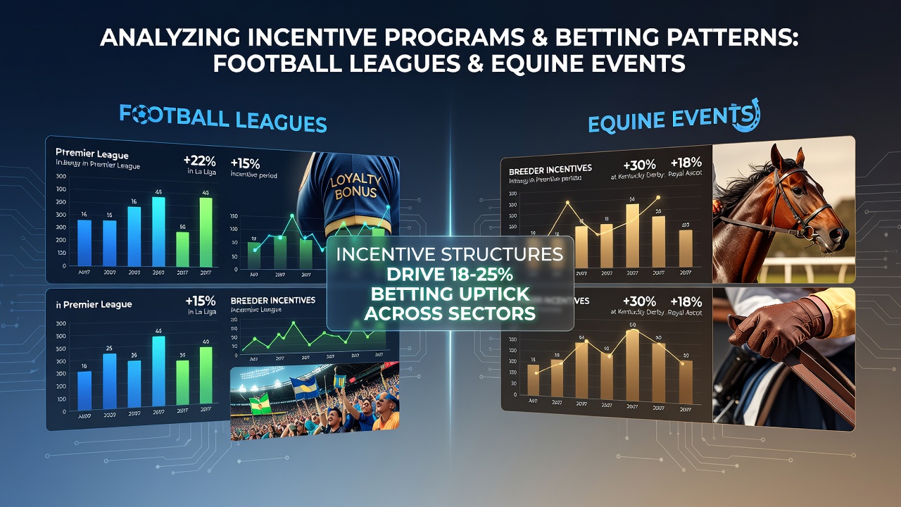 Comparison chart showing betting volume changes in soccer and horse racing after incentive rollouts