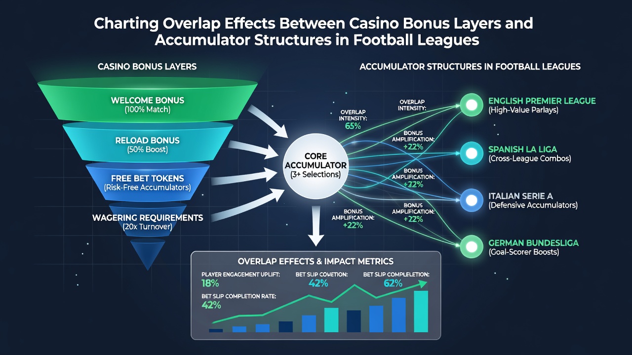 Chart showing payout variations when casino bonuses overlap with football accumulators and horse racing markets