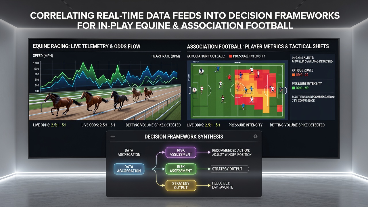 Dashboard showing correlated data feeds updating live odds for horse racing and soccer markets