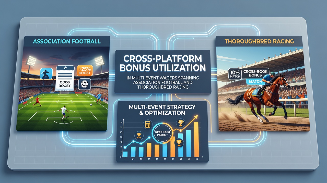 Example interface showing layered bonuses applied to a multi-event football and horse racing accumulator