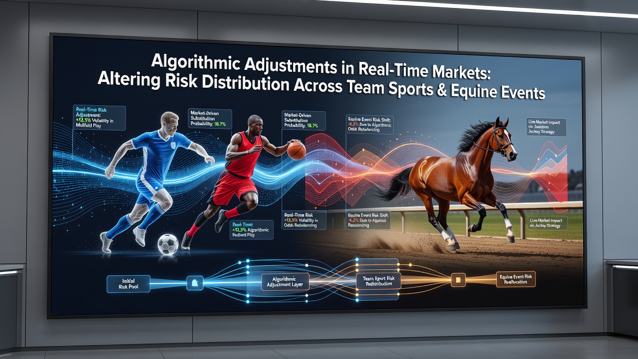 Real-time betting interface showing algorithmic odds adjustments during a live football match and horse race