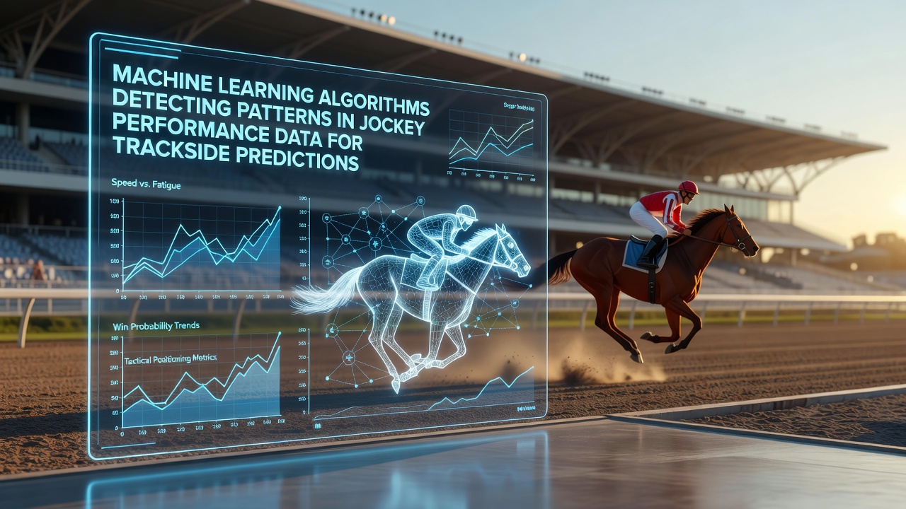 Machine learning dashboard displaying jockey performance metrics and pattern detection graphs