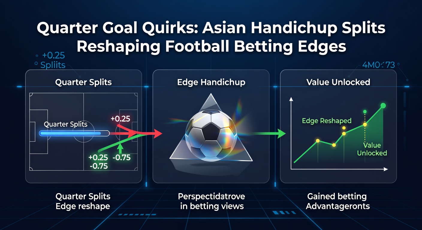 Visual breakdown of Asian handicap quarter-goal lines in a football match, showing split stakes and odds movements