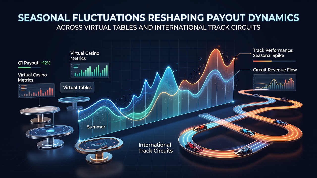 Seasonal changes affecting virtual gaming tables and international racing tracks